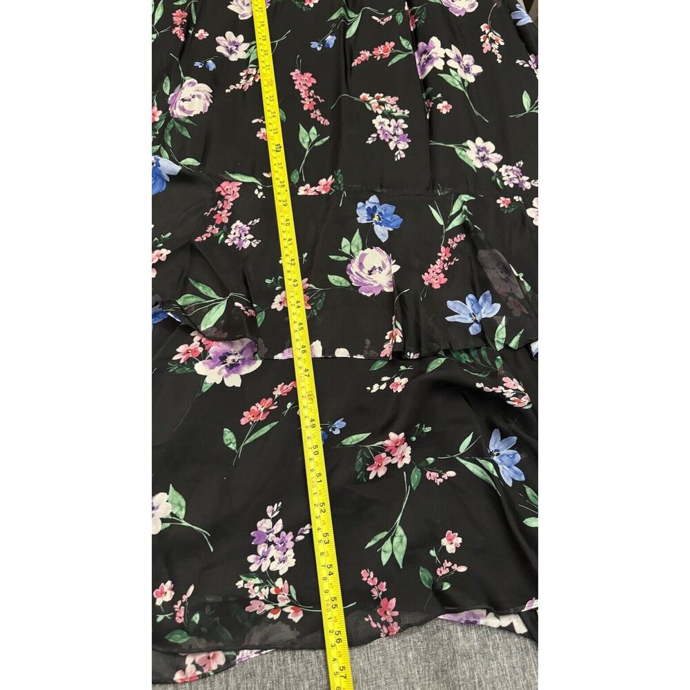 Shoshanna Women Black Floria Multi Soiree Floral Romantic Long Dress Size 2 - Picture 7 of 9